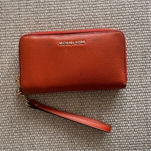 Michael Kors Burnt Orange Wristlet